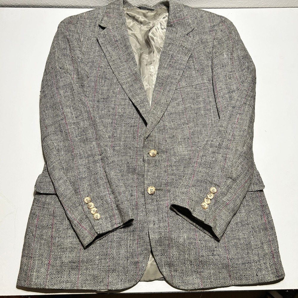 Vintage Polo University Club Ralph Lauren Herringbone Blazer Coat Made in USA